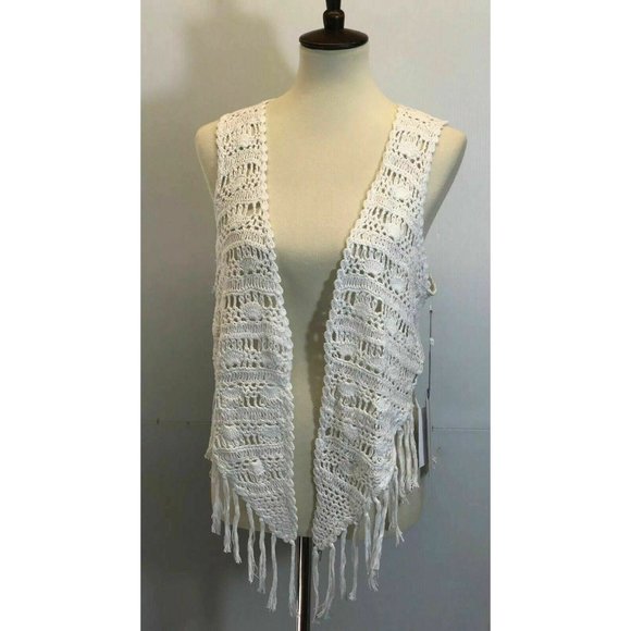 O'Neill Women's Winona White Crochet Fringe Vest S - Picture 6 of 8